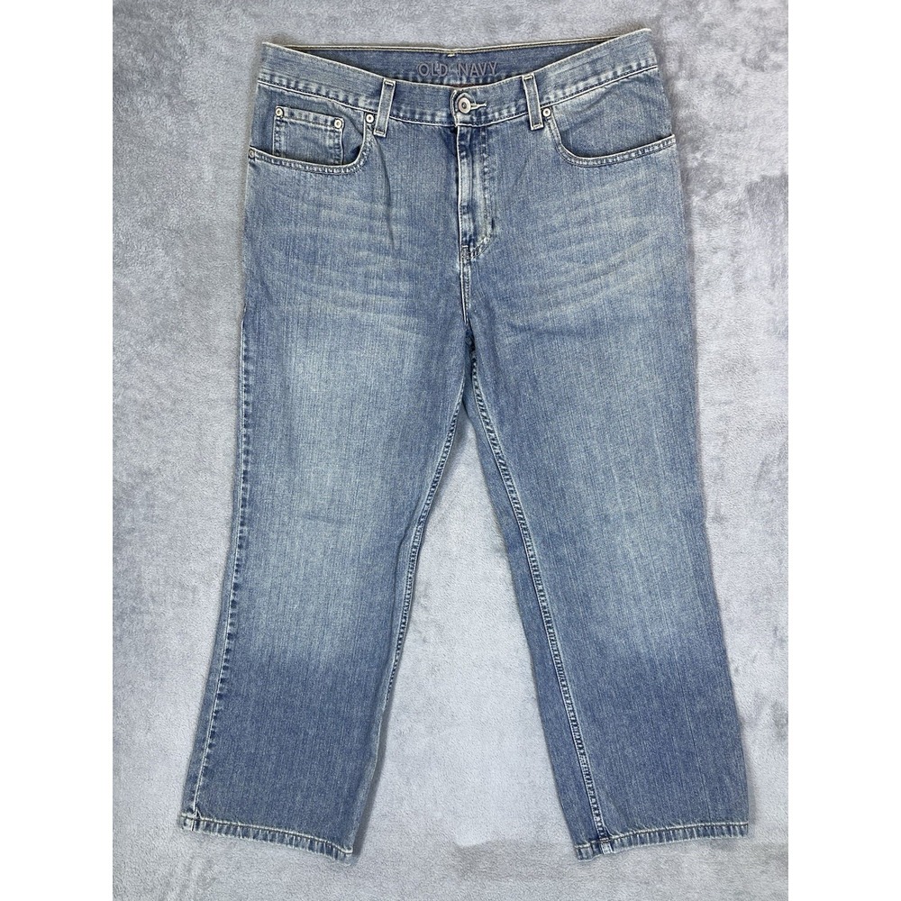 Old‎ Navy Jeans Mens 34x30 Blue Denim Medium Wash Loose Relaxed Straight